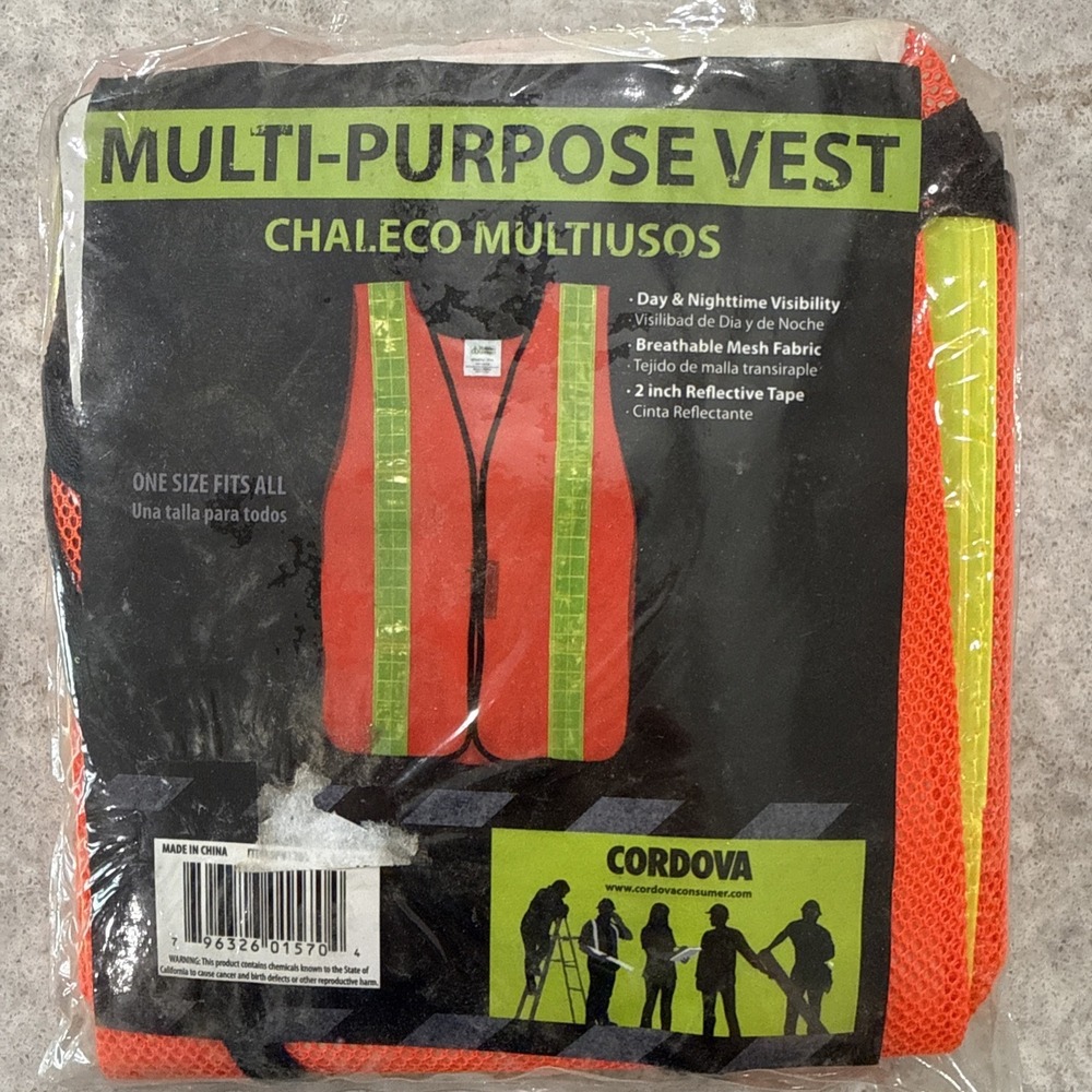 Cordova Orange High Visibility Safety Multi Purpose Mesh Vest Reflector Stripes